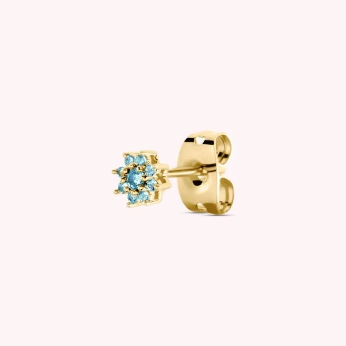PIERCING FLOR TURQUESA TRANSPARENTE