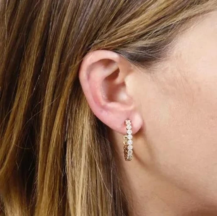 PENDIENTES ARO CIRCONITA DORADO