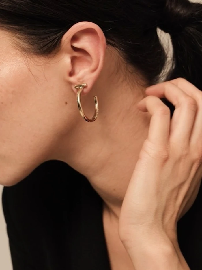 Pendientes redondos bañados en oro de 18k