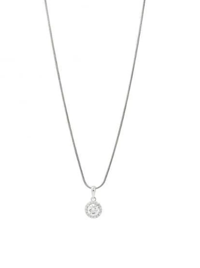 Colgante brillante con cuarzo adamantino talla redonda