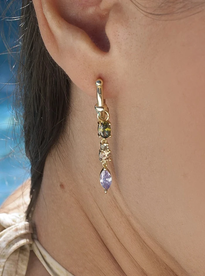 PENDIENTES CON PIEDRAS DE COLORES