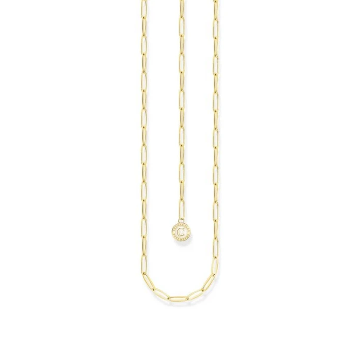 CADENA CHARM CON CHARMISTA MEDALLA BLANCO CHAPADO EN ORO