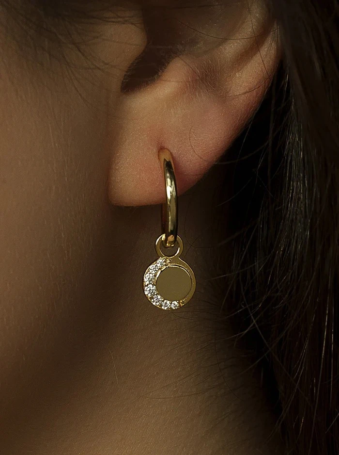 PENDIENTES MEDALLA LUNA