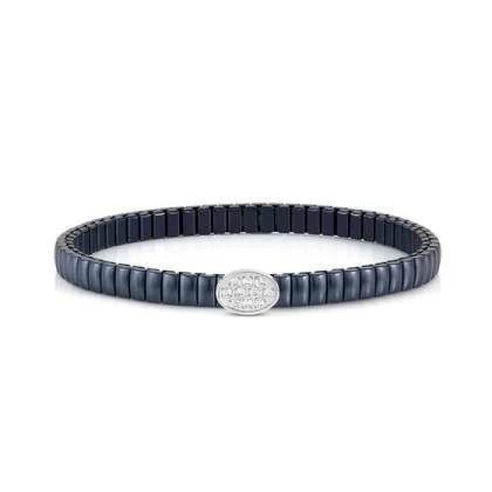 Pulsera XTE XSMALL ed. LIFE en acero y circonitas ac. AZUL OVAL