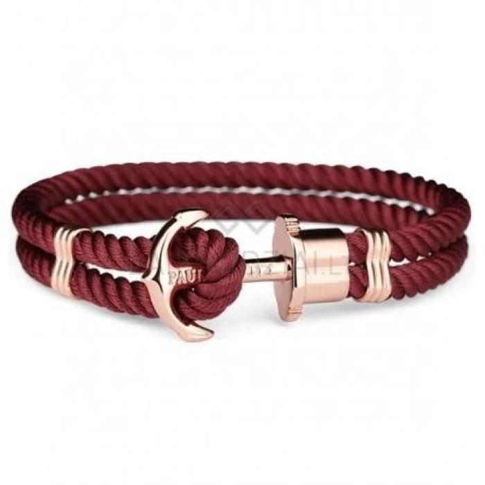PULSERA NYLON GRANA ANCLA ROSA