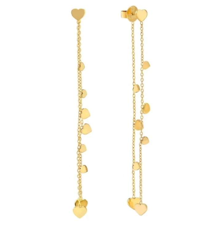 Pendientes Ritmatika Corazones doble cadena