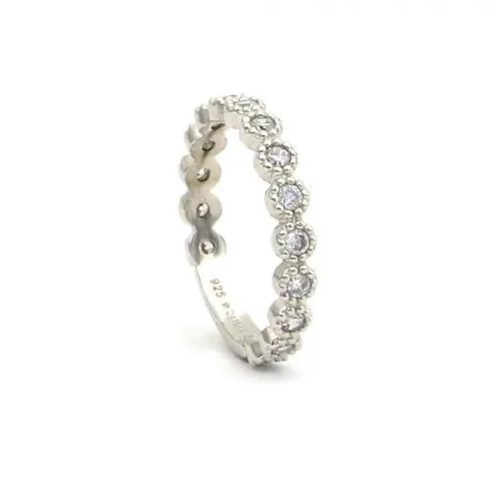 ANILLO REDONDO RODIO PLATA