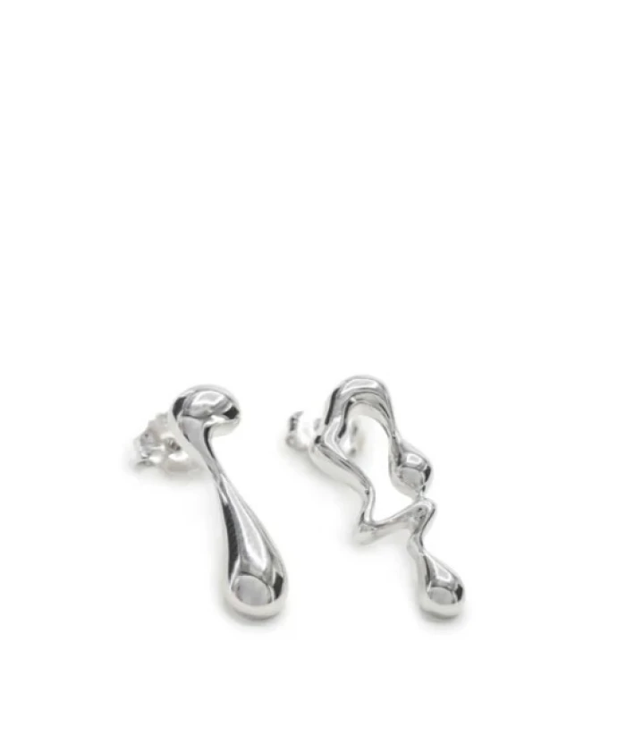 PENDIENTES PLATA DISEÑO LIQUIDO