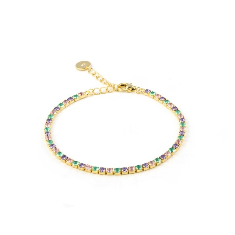 PULSERA RIVIERE DORADA MULTICOLOR