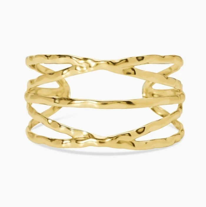Brazalete rígido de acero dorado