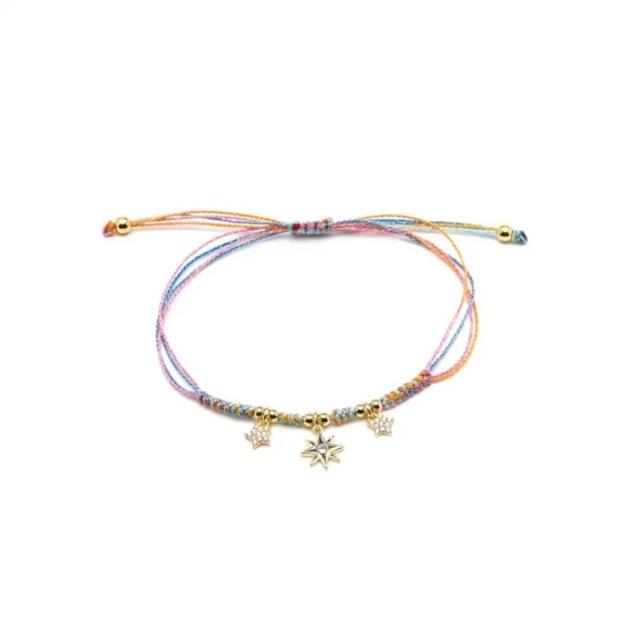 Pulsera de Plata de Ley 925 y Circonita Brillante acabado oro amarillo de 18k - Meril