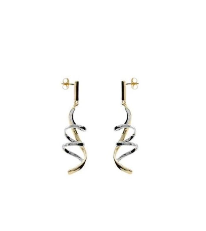 Pendientes originales bicolores diseño tirabuzón