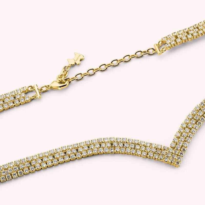 Collar corto BERENICE - Cristal / Oro