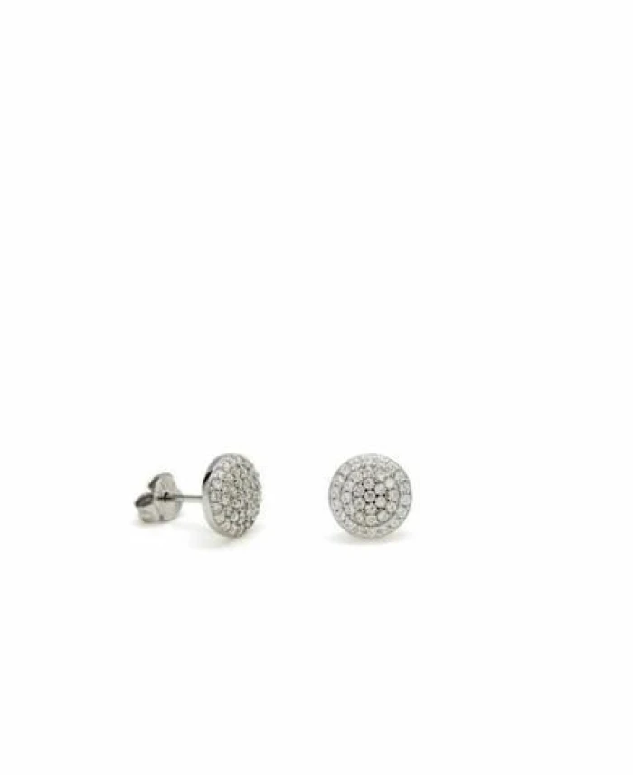 Pendientes brillantes pequeños motivo círculo y circonitas