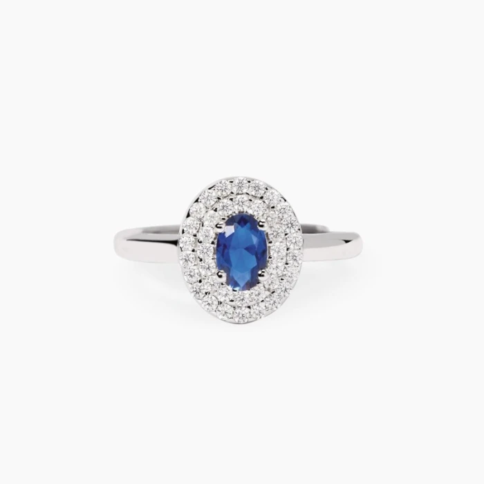 Anillo con zafiro sintéticoVICTORIA