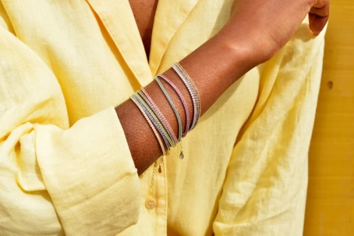 Pulsera Salvatore Plata Baño Oro y Circontias Paraiba