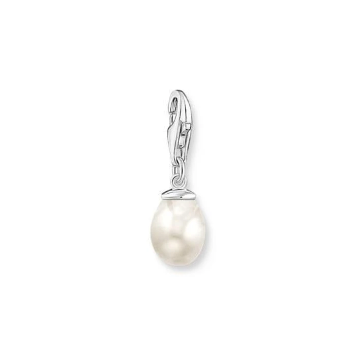 COLGANTE CHARM PERLA BLANCA PLATA