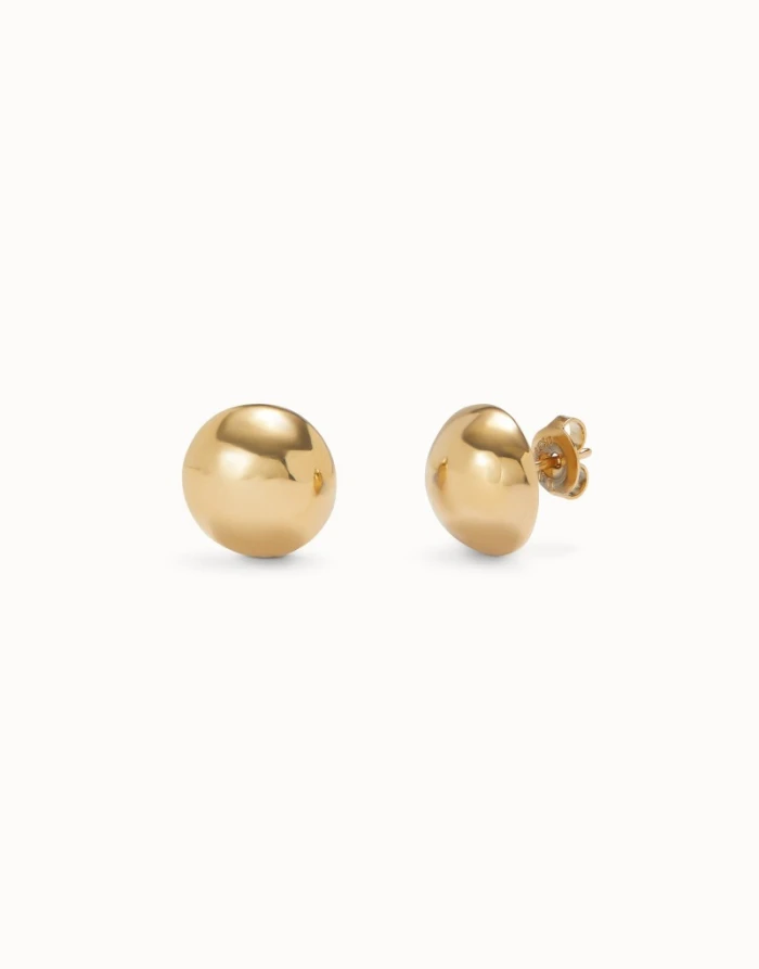 Pendientes bañados en oro 18k en forma de bola