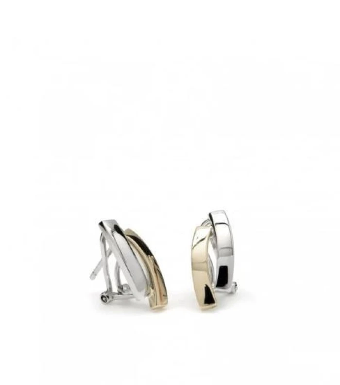 Pendientes cierre omega bicolores diseño convexo