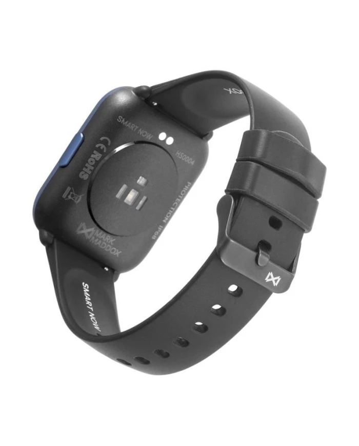 Reloj Smart Aluminio azul con correa de silicona negra