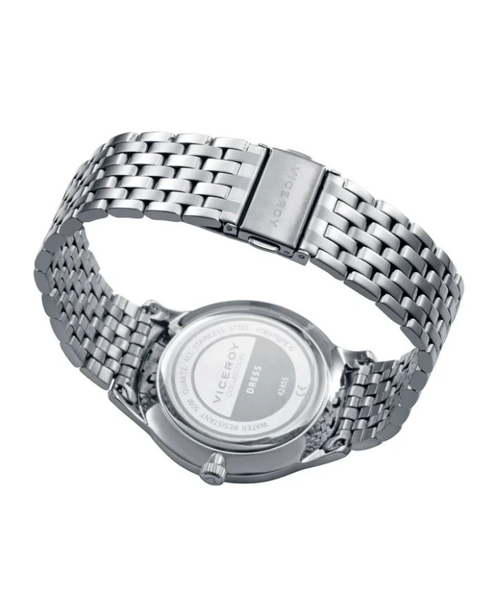 Reloj caja de acero 5 Atm, brazalete de acero, movimiento cuarzo