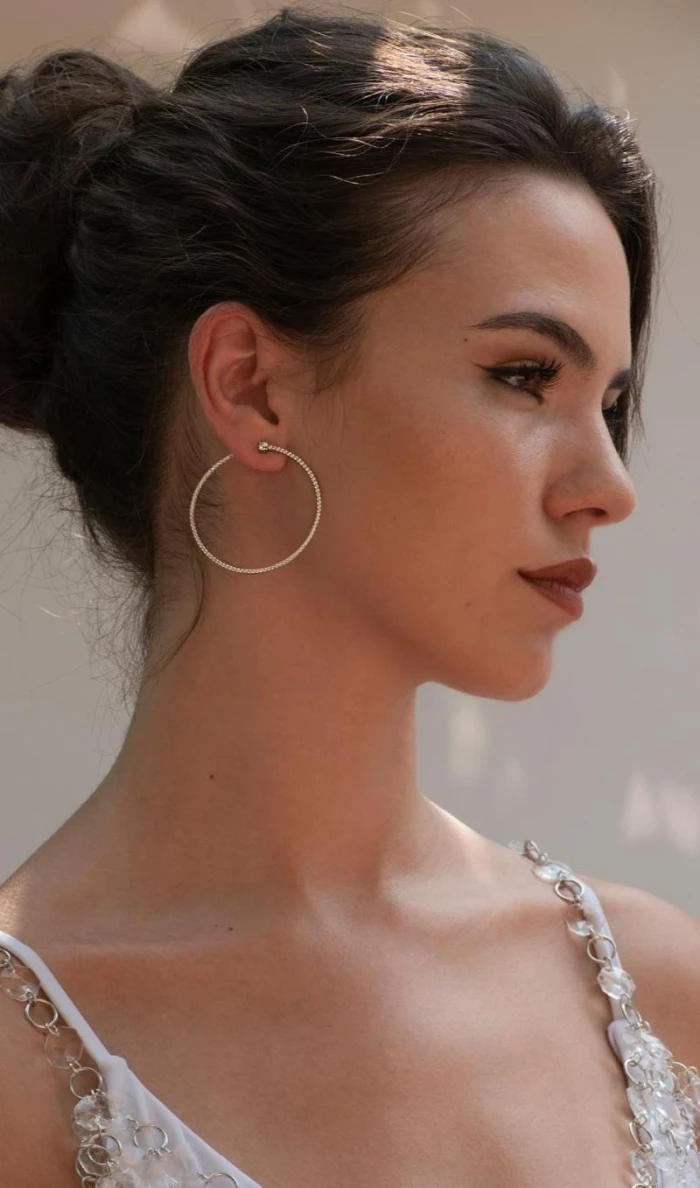 PENDIENTES PLATA RODIO ARO CIRCONITAS BLANCAS BRILLANTES