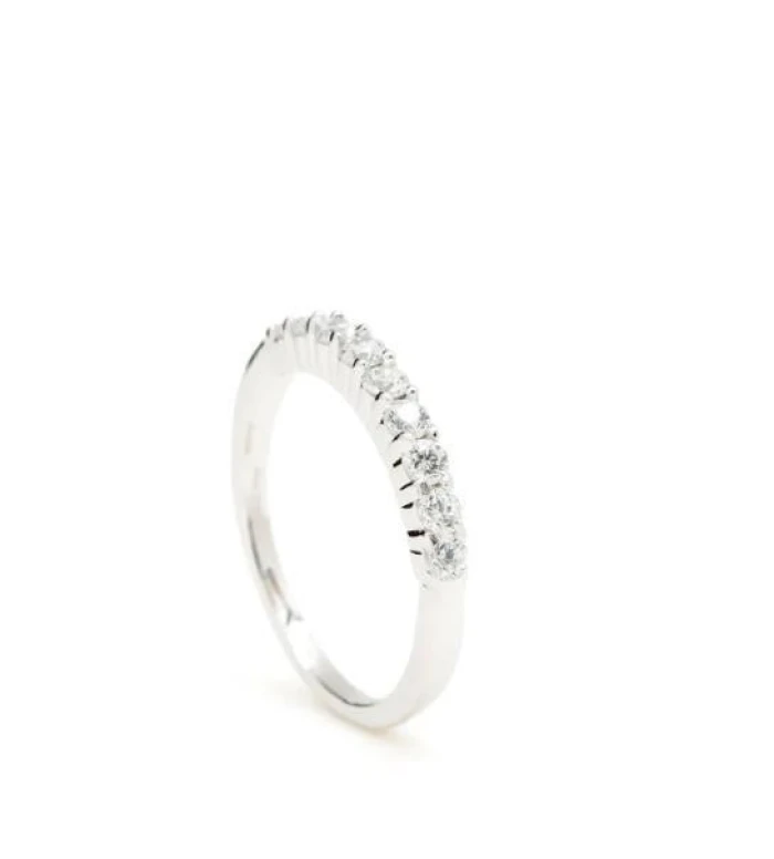 Anillos finos de plata con circonita blanca básico