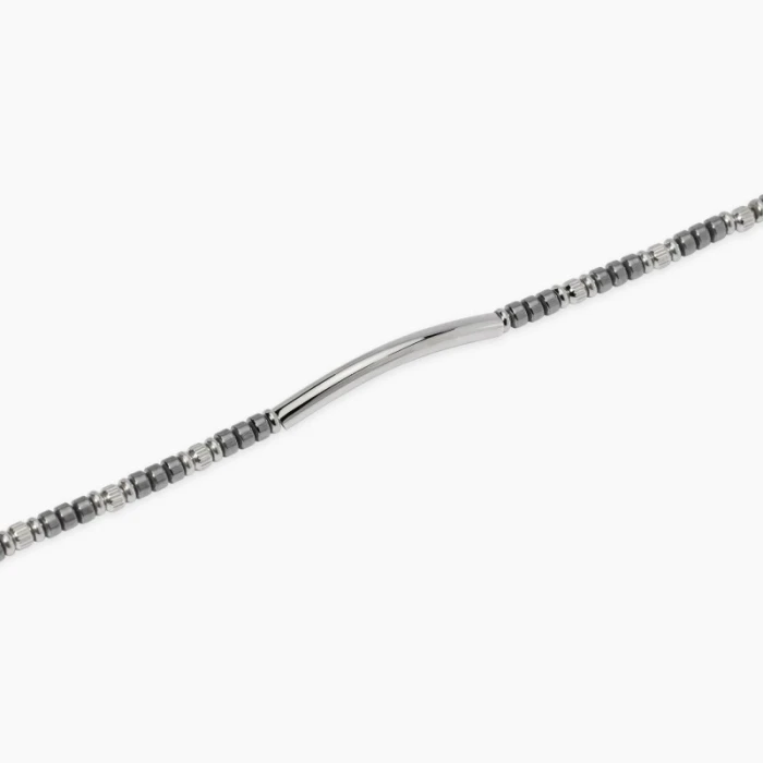Pulsera de acero y hematita