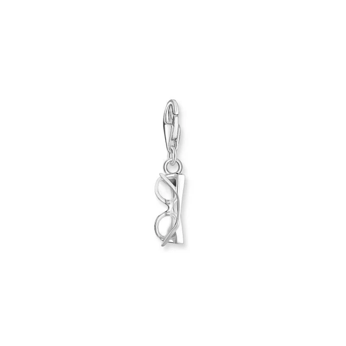 CHARM GAFAS DE SOL ROSA CON PIEDRAS BLANCAS PLATA