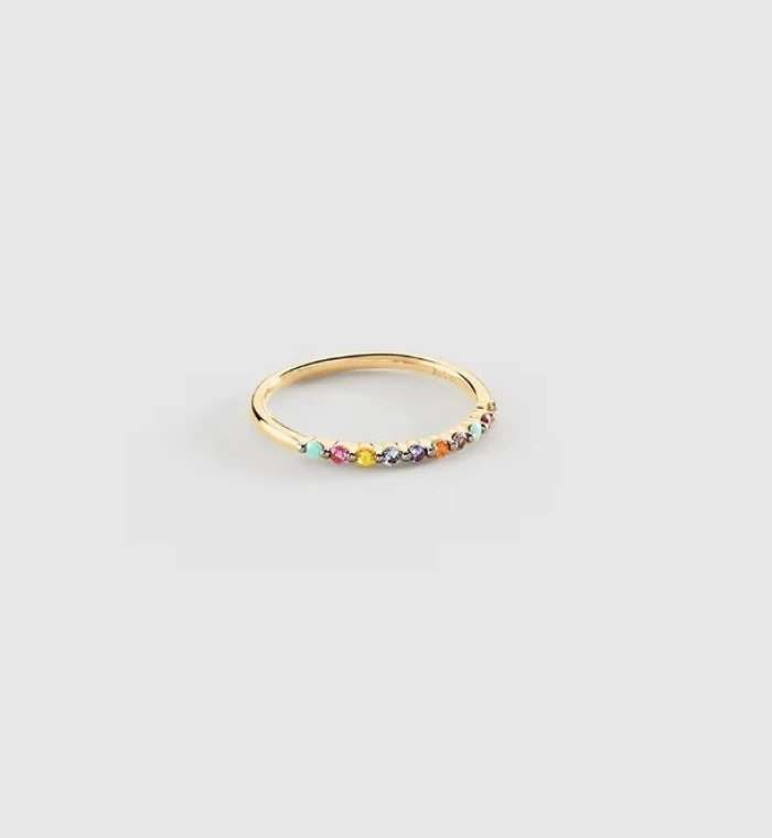 Anillo fino Beloved multicolor oro TALLA 52