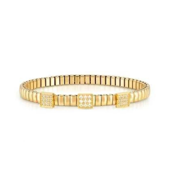 Pulsera XTE XSMALL ed. LIFE en acero y circonitas ac. ORO AMARILLO CUADRADO
