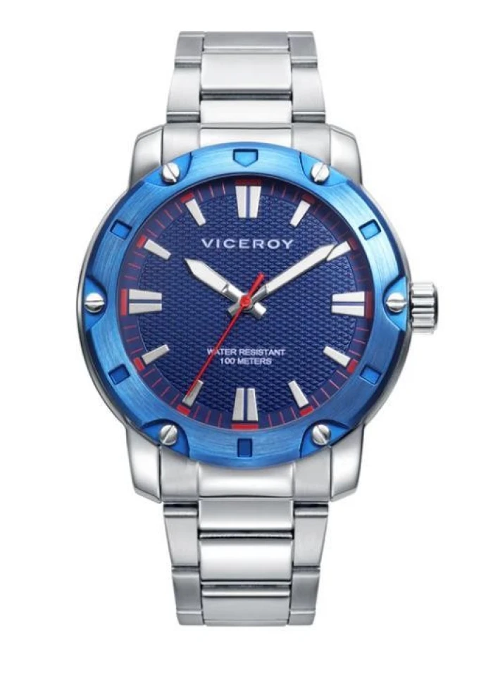 RELOJ ACERO ESFERA AZUL