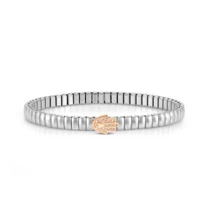 Pulsera XTE XSMALL ed. LIFE en acero y circonitas MANO ROSA