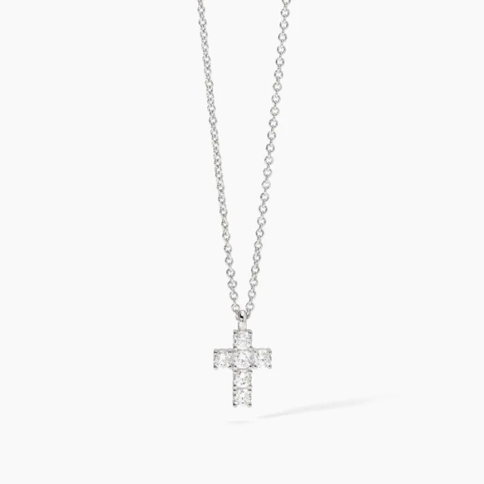 Gargantilla de plata con colgante cruz y circonitasCRUZ DEL SUR