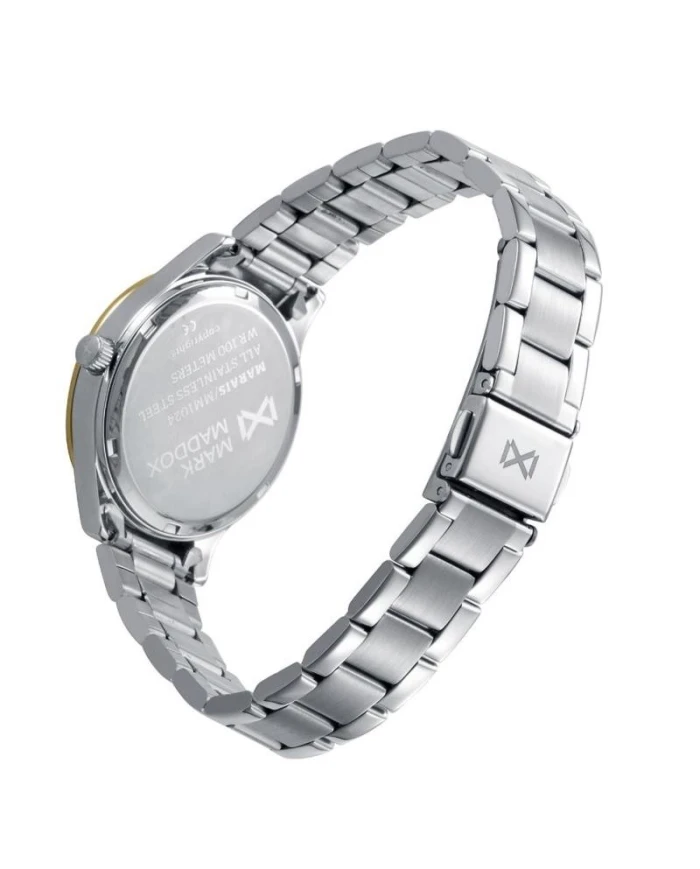 Reloj caja bicolor de acero e Ip dorado 10 atm y brazalete acero con movimiento cuarzo