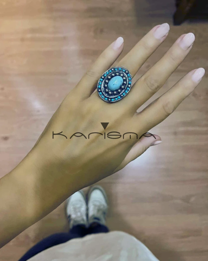 ANILLO PLATA Y TURQUESAS
