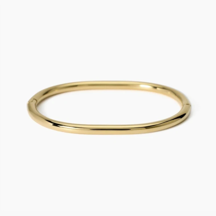 Pulsera rígida de acero dorado