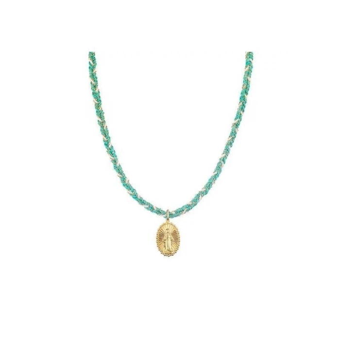 COLLAR CORTO POWER - AZUL - ORO -