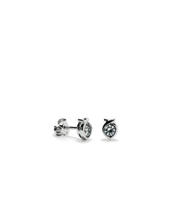 Pendientes brillantes pequeños diseño oval con circonita