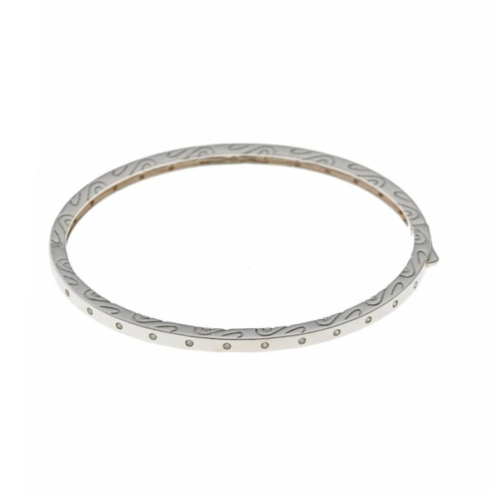 PULSERA CAÑA PLATA RODIO CIRCONITAS BRILLANTES BLANCAS