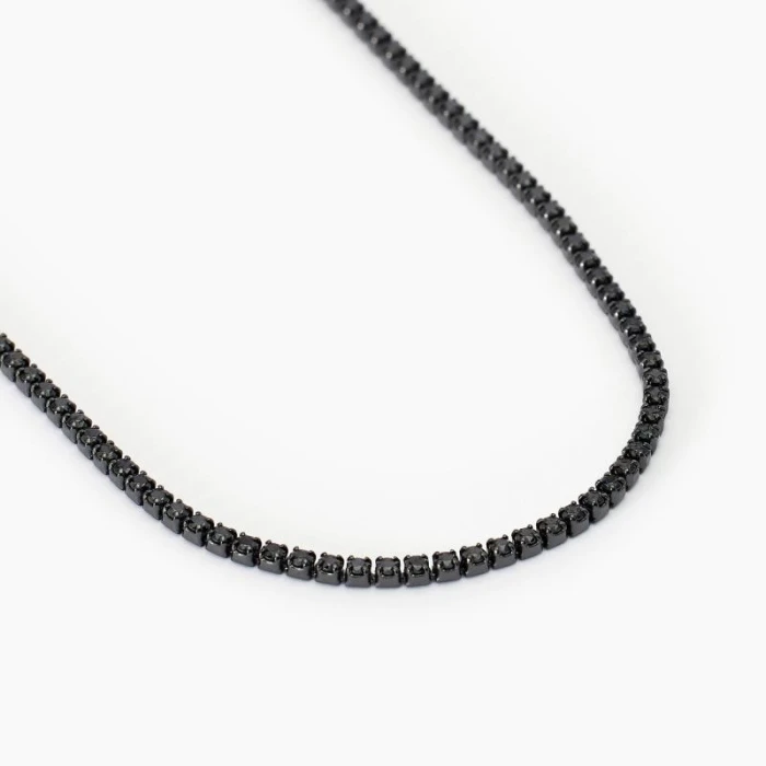 Collar tenis con circonitas negras