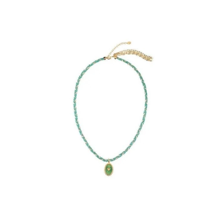 COLLAR CORTO POWER - AZUL - ORO -