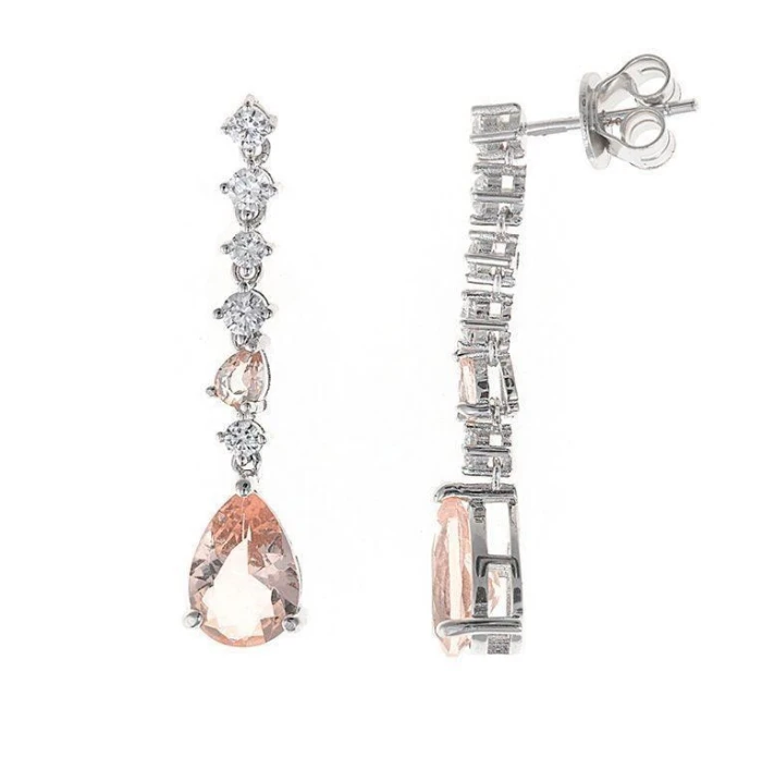 PENDIENTES PLATA CIRCONITAS Y MORGANITAS