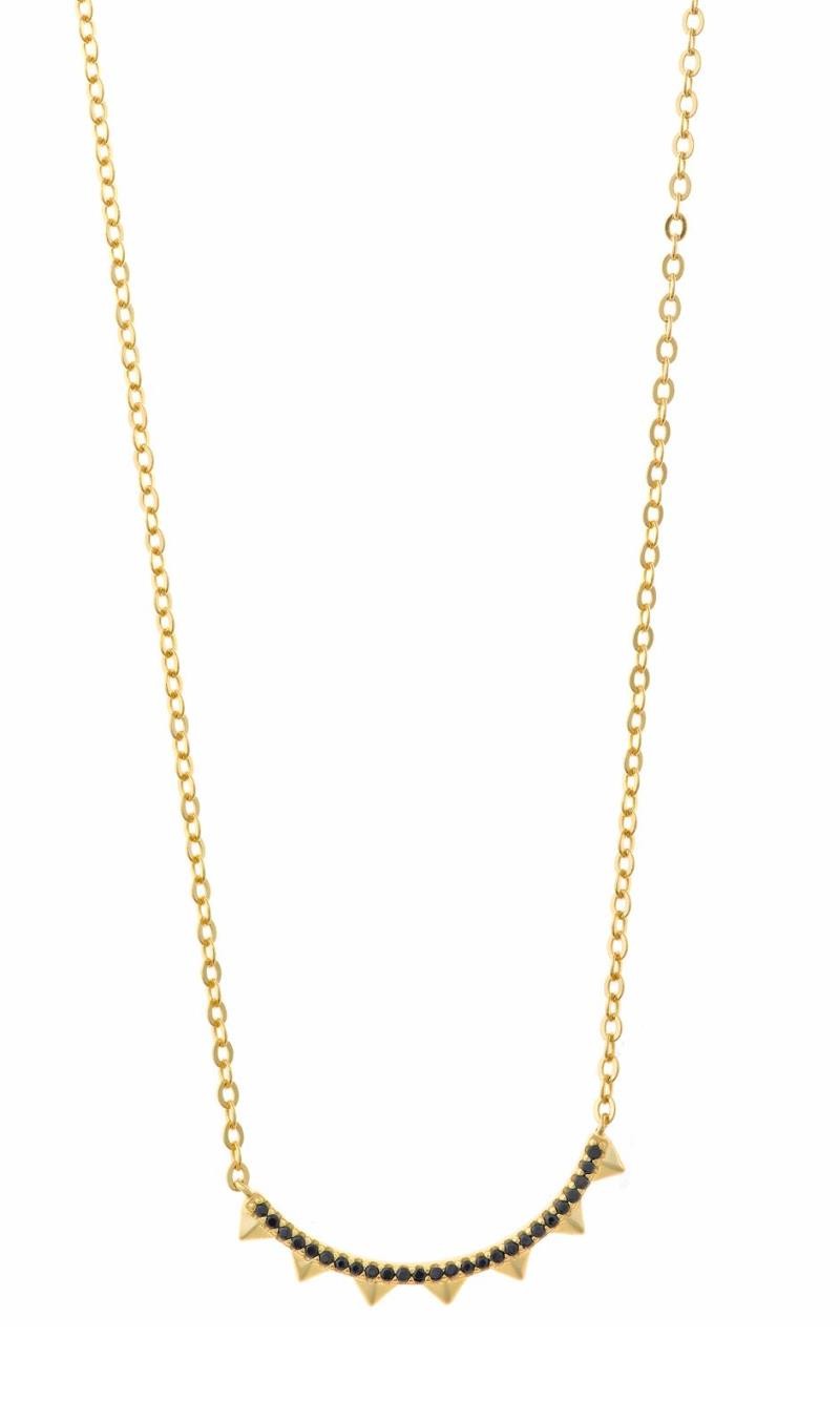 COLLAR PLATA CHAPADO DORADO CURVA CON PINCHOS