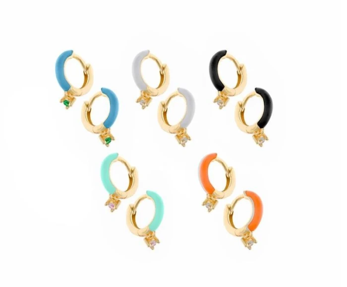 PENDIENTES ESMALTE TURQUESA