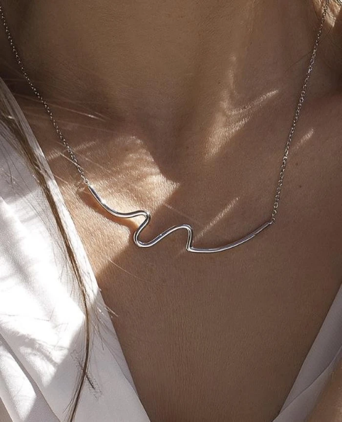 Collar plata originales diseño fino irregular