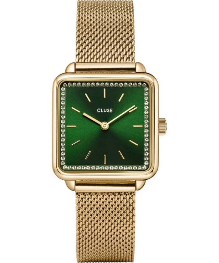 Gift Box La Tétragone Mesh and Malachite Bracelet Gold Colour