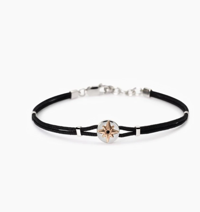 Pulsera de hombre con rosa de los vientosCrucero