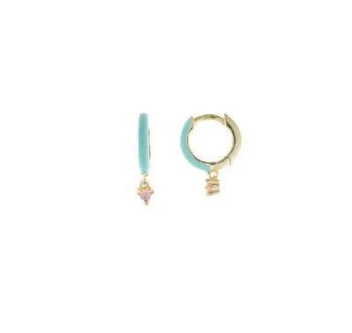 PENDIENTES ESMALTE TURQUESA