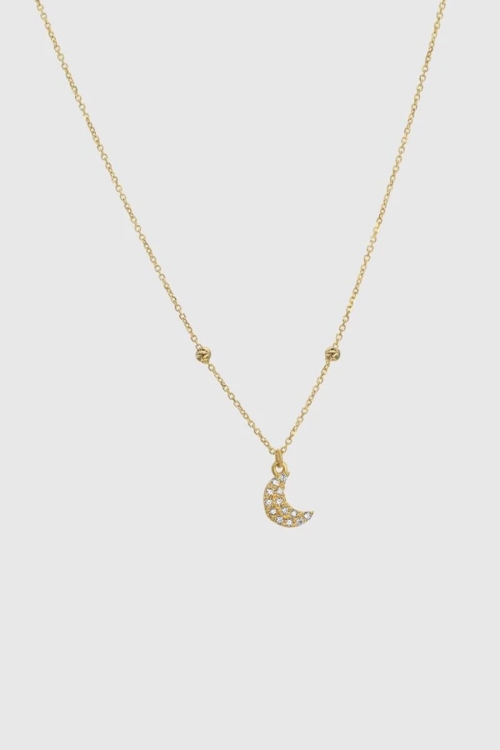 COLLAR ORO LUNA DIAMANTES
